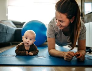 Baby with mom